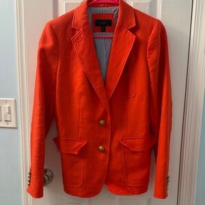 J. Crew Vibrant Orange Blazer with Gold Buttons